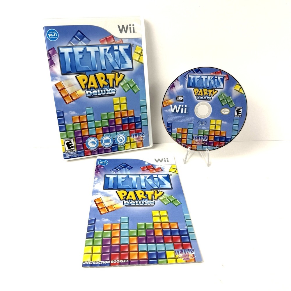 Tetris Party Deluxe (Nintendo Wii 2010) Complete CIB Manual Tested Working